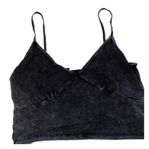 Black Distressed Crop